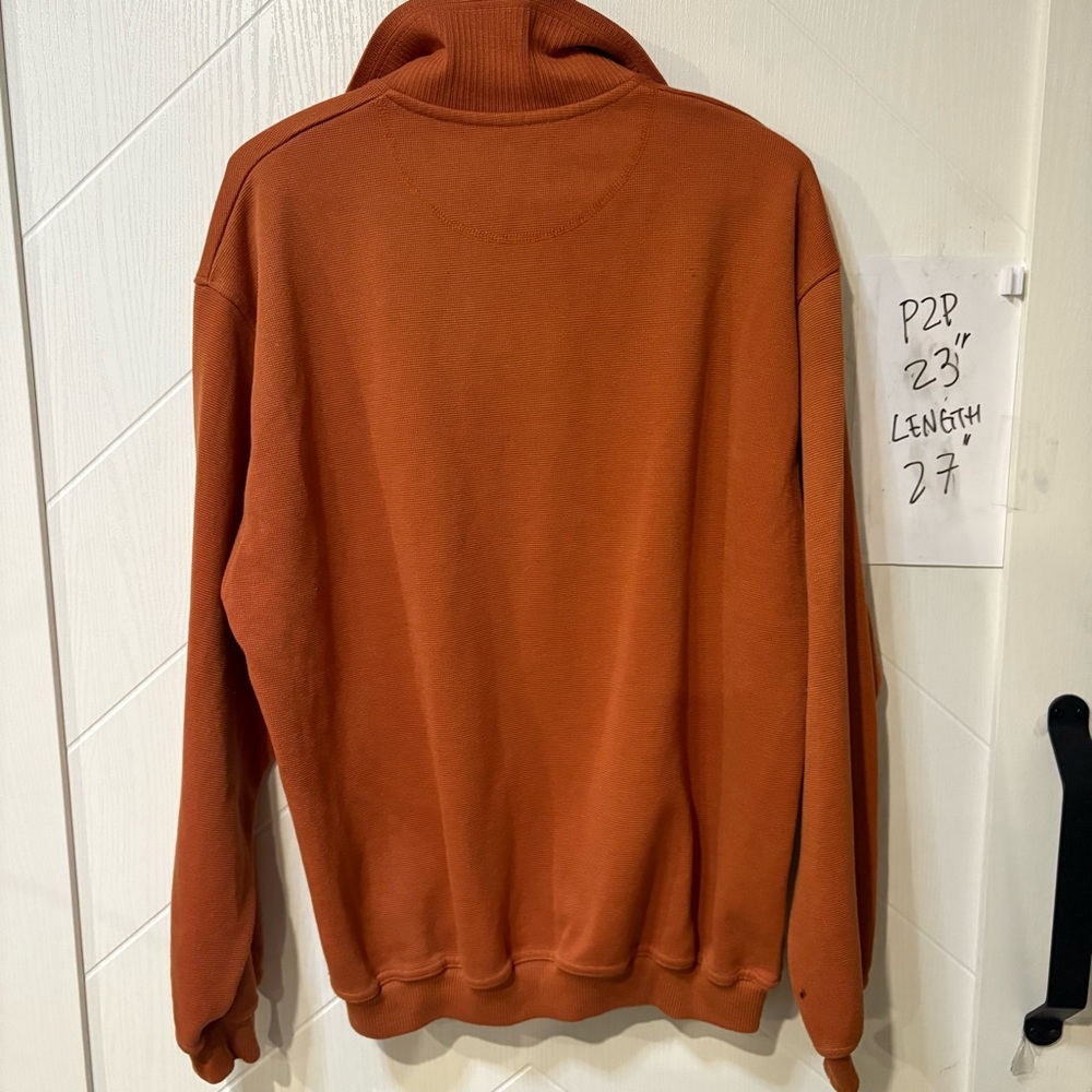 Men's Rust Stripe Rugby Pullover Shirt - Picture 5 of 5